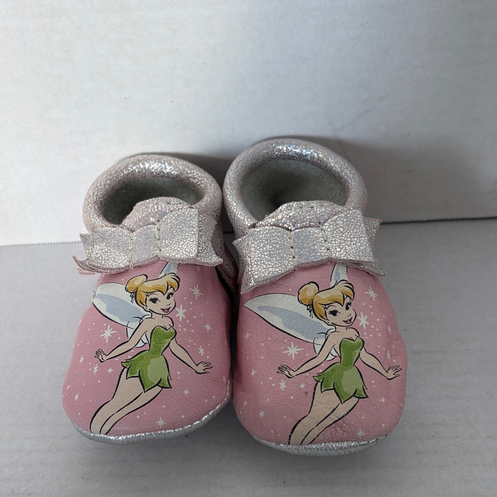 Disney Pink Tinker Bell Baby Walker Shoes with Sparkle Bows